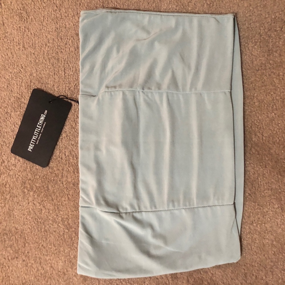 Pastel Blue Slinky Bandeau Crop Top